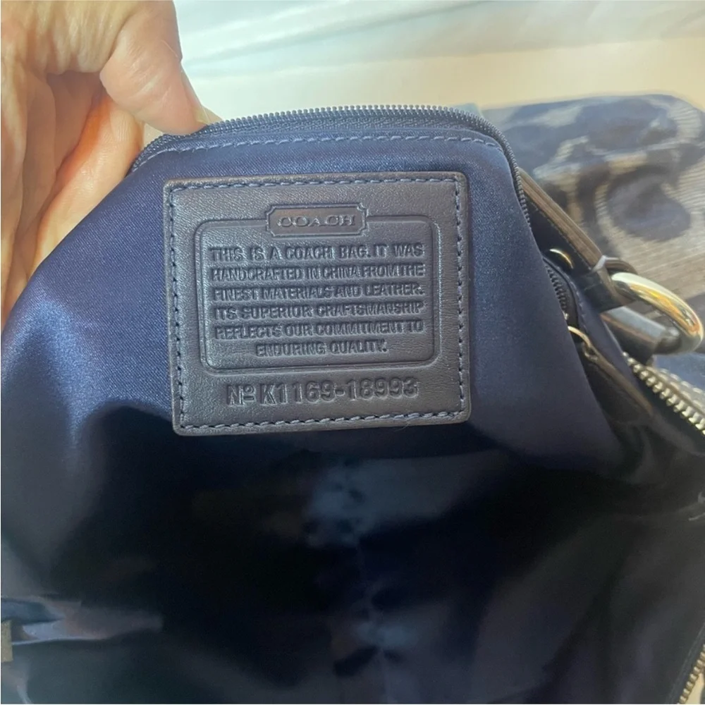 Coach Poppy Denim Signature Tote Large Blue Y2K Shoulder Bag 18993 - Picture 5 of 14